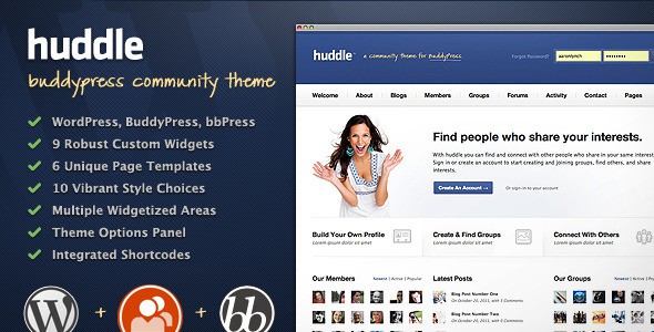 Huddle-WordPress-BuddyPress-Community-Theme
