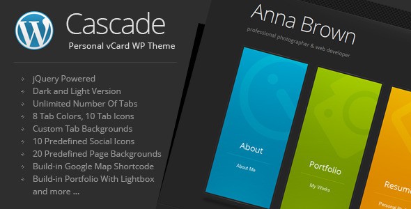 Cascade-Personal-vCard-WordPress-Theme