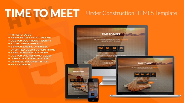 Time-to-Meet-–-Responsive-Under-Construction-HTML5-Template