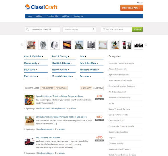 ClassiCraft-WordPress-Classified-Listing-Theme