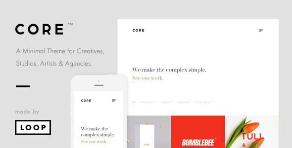 Core – A Minimal Portfolio WordPress Theme for Creatives Studios Artists Agencies