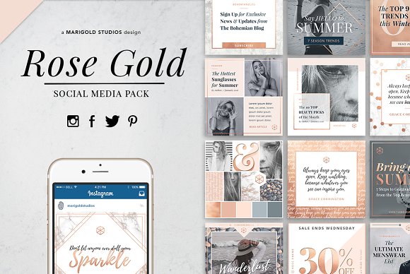 ROSE GOLD Social Media Pack