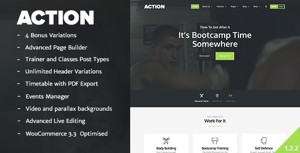 Action Fitness and Crossfit Theme