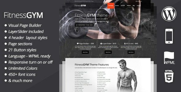 FitnessGYM WordPress Sport Fitness Theme