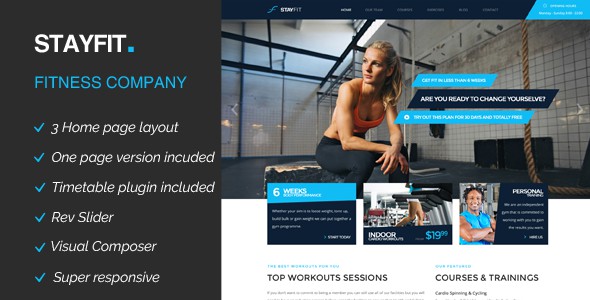 Stayfit Sports Health Gym Fitness WP Theme