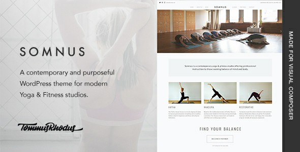 Somnus Yoga Fitness Studio WordPress Theme